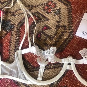 Bluebella white Lacey cutout bra 32D